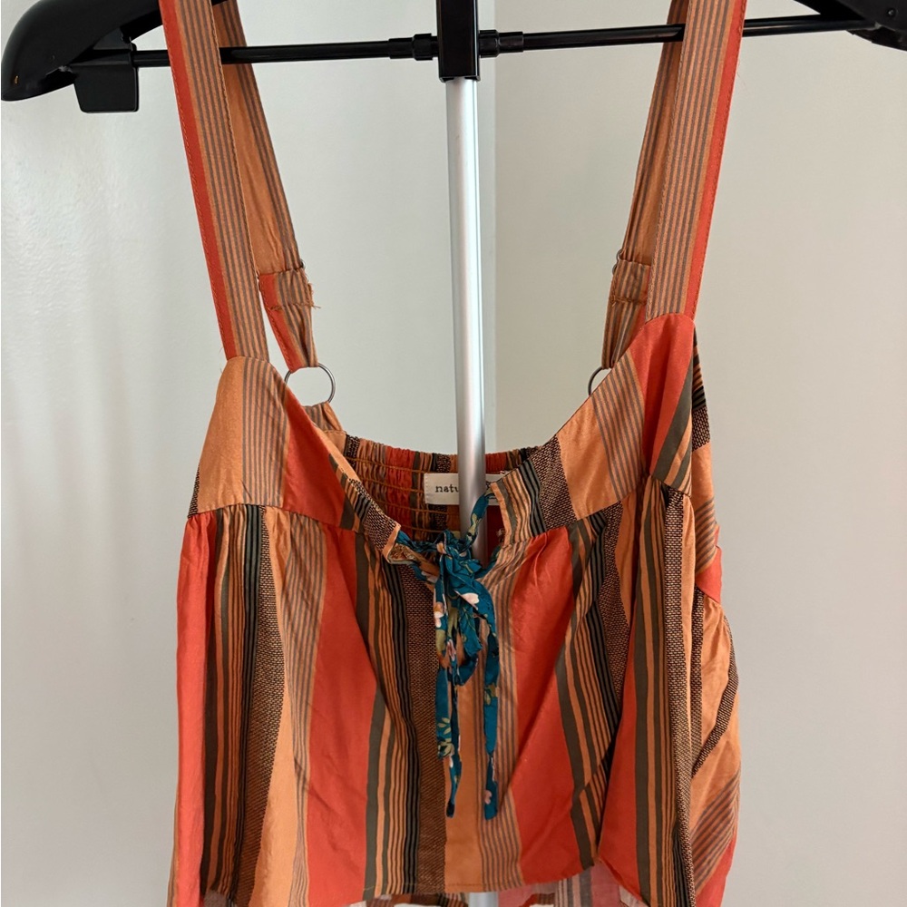 Natural Life Cara Rust Striped Orange Women's Top L